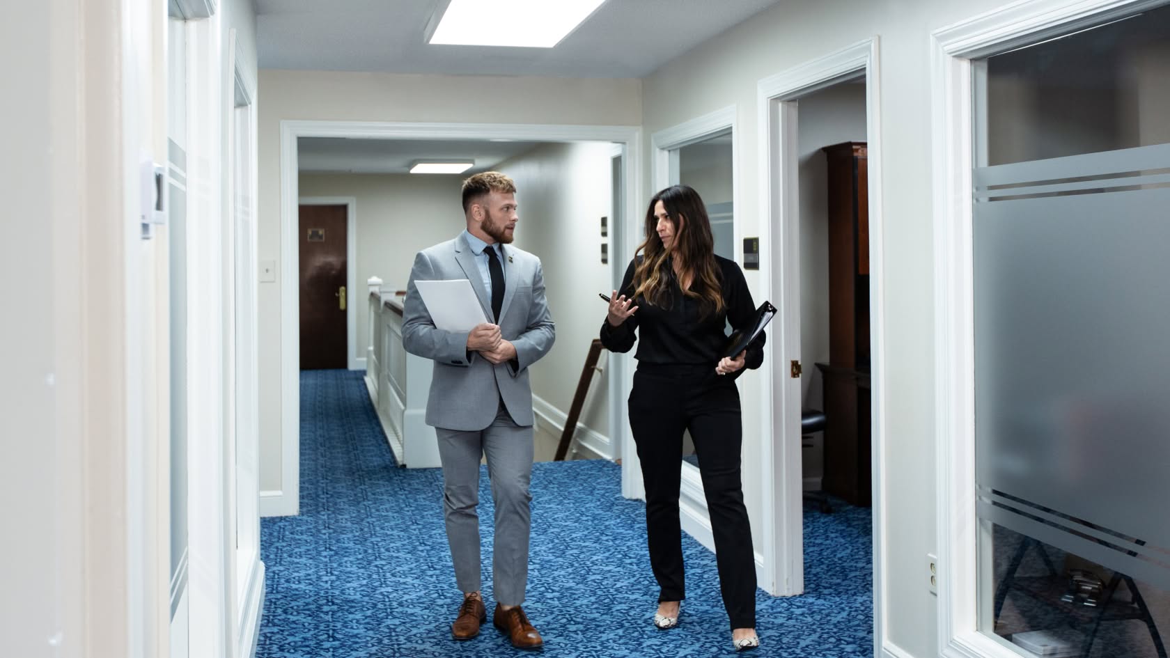 talking on hallway