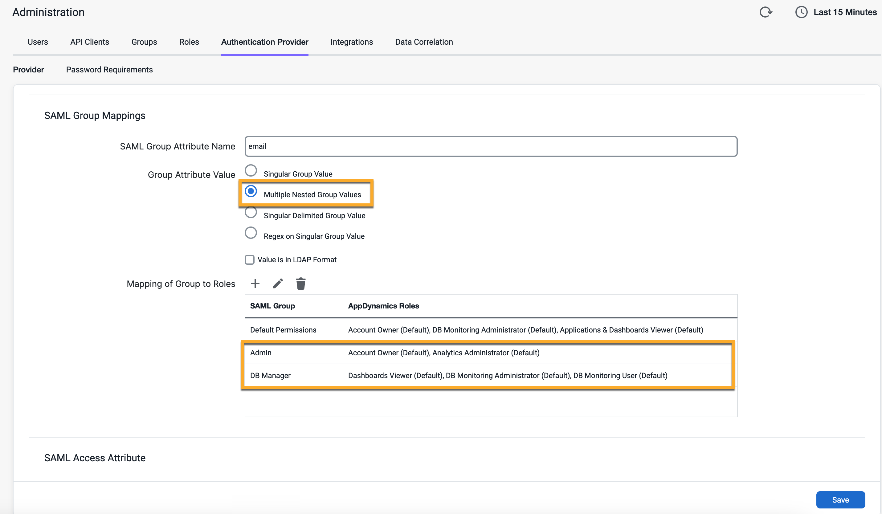 SAML Multiple Group Mapping