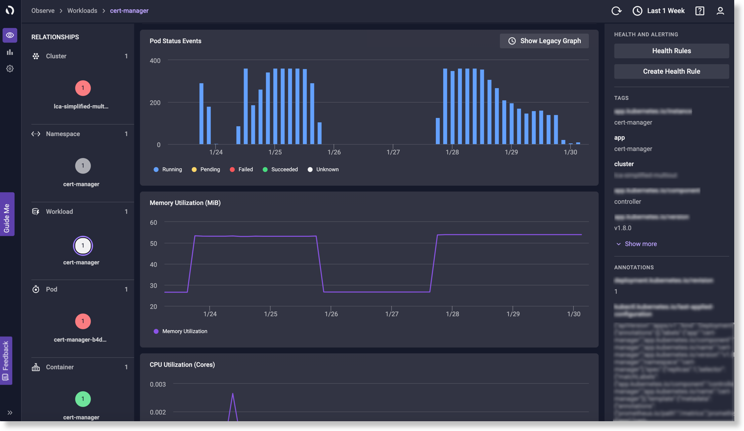 Workloads Detail View