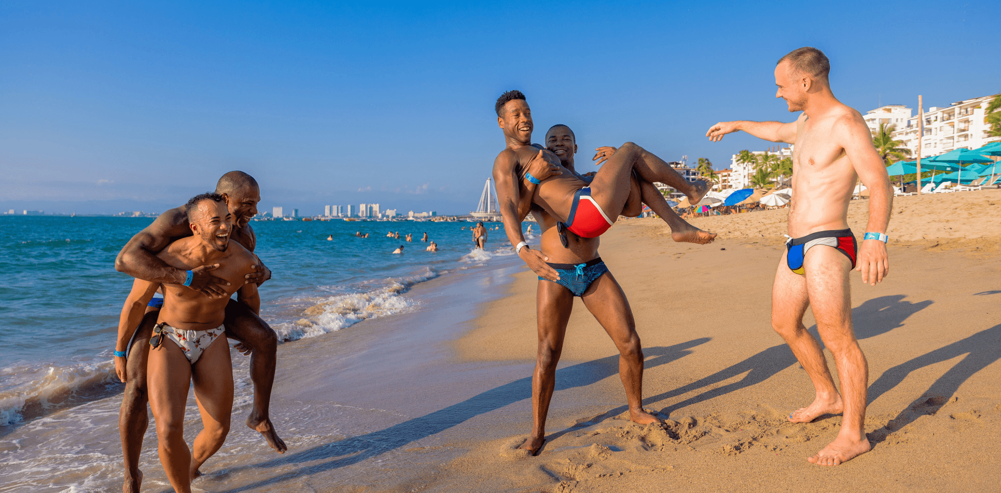 guys on beach playing