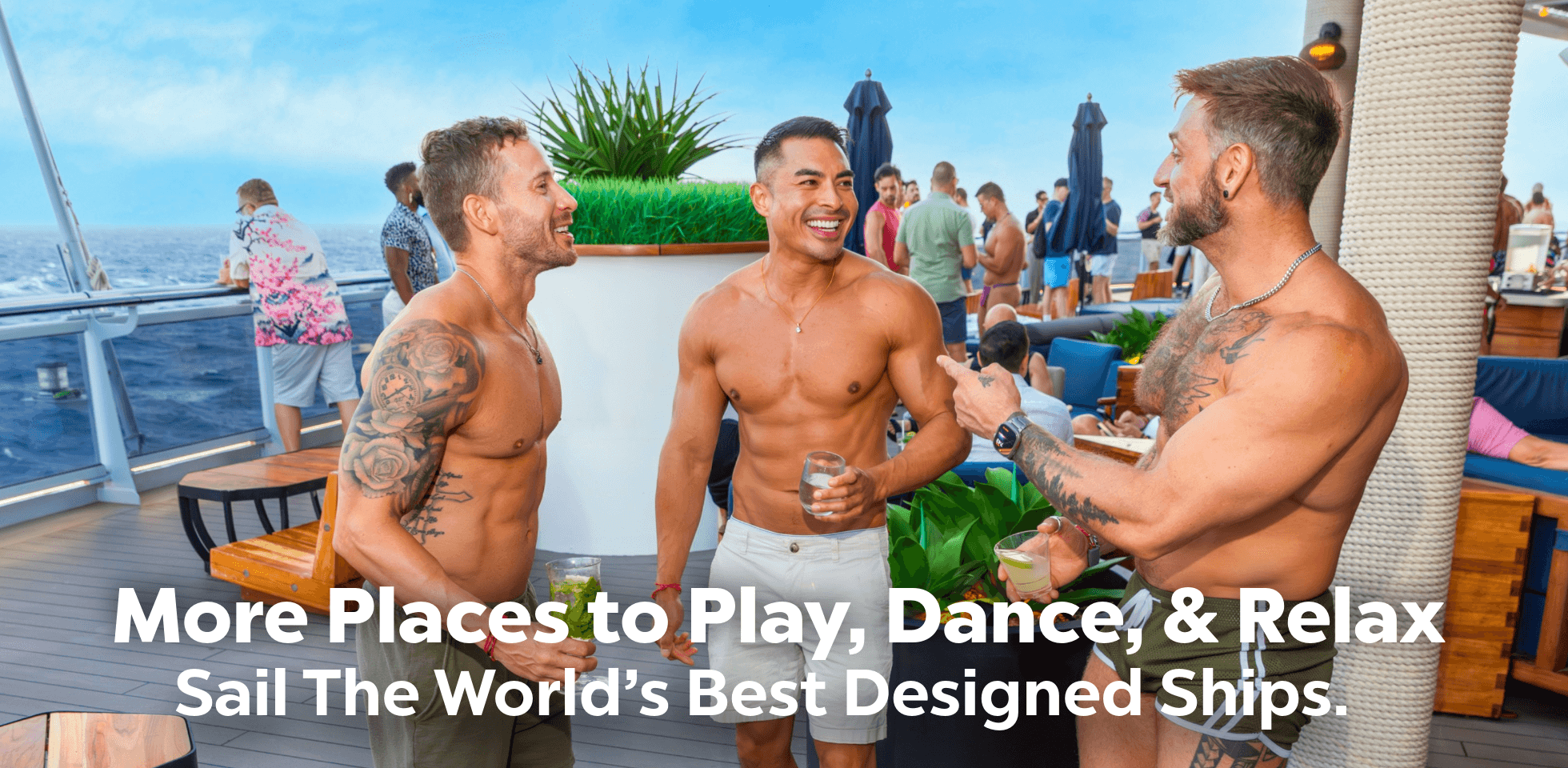 guys walking into Pink agave