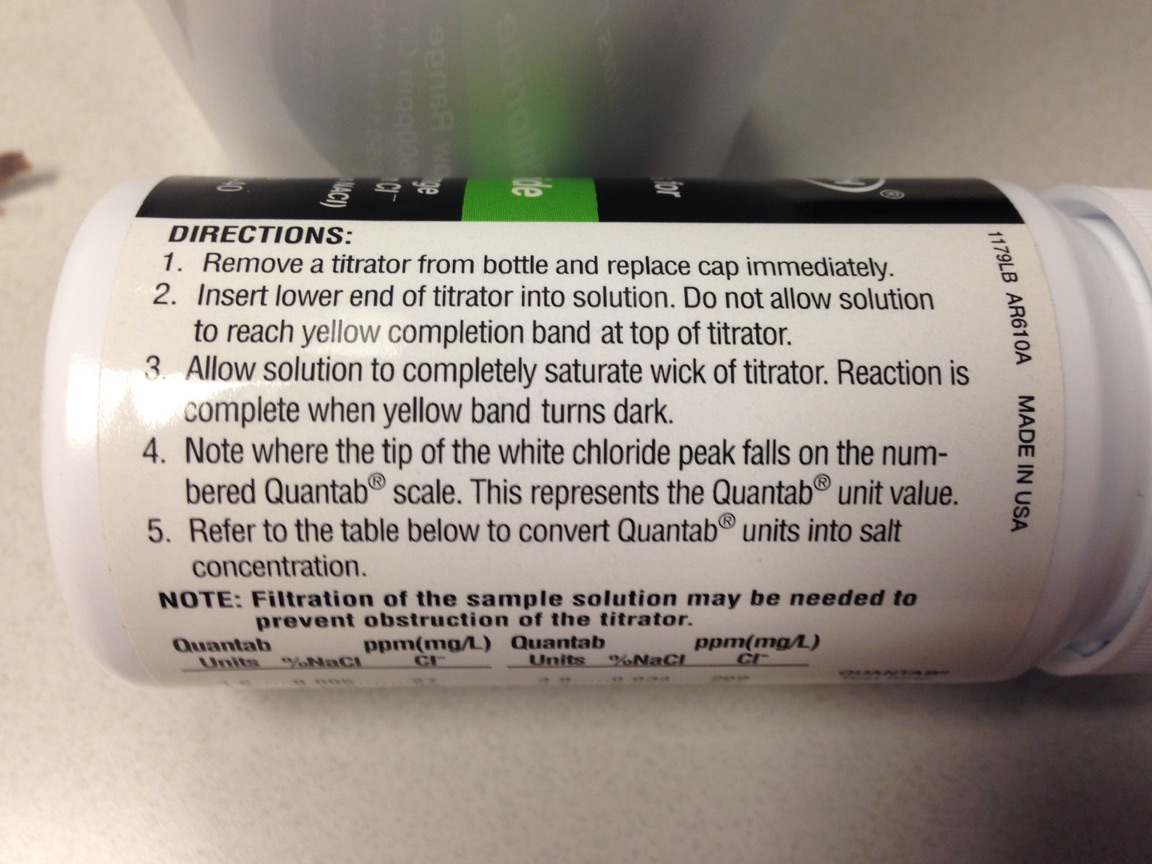 Is there a picture of the label for Chloride QuanTab® Test Strips, 30 ...