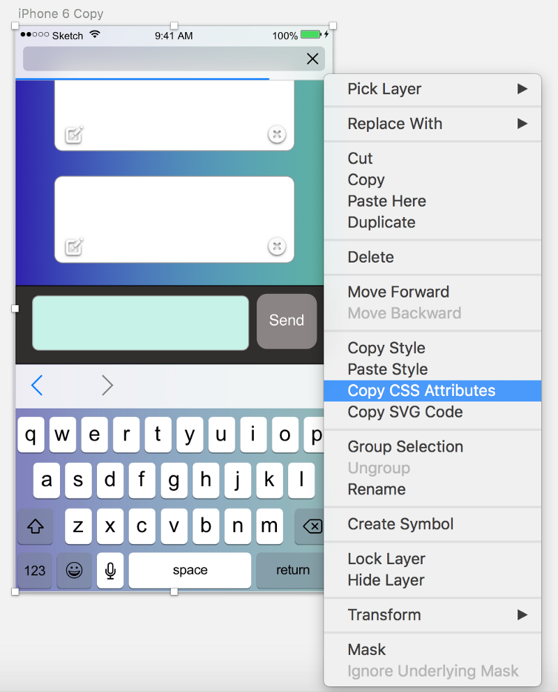 Sketch copy CSS attributes tool