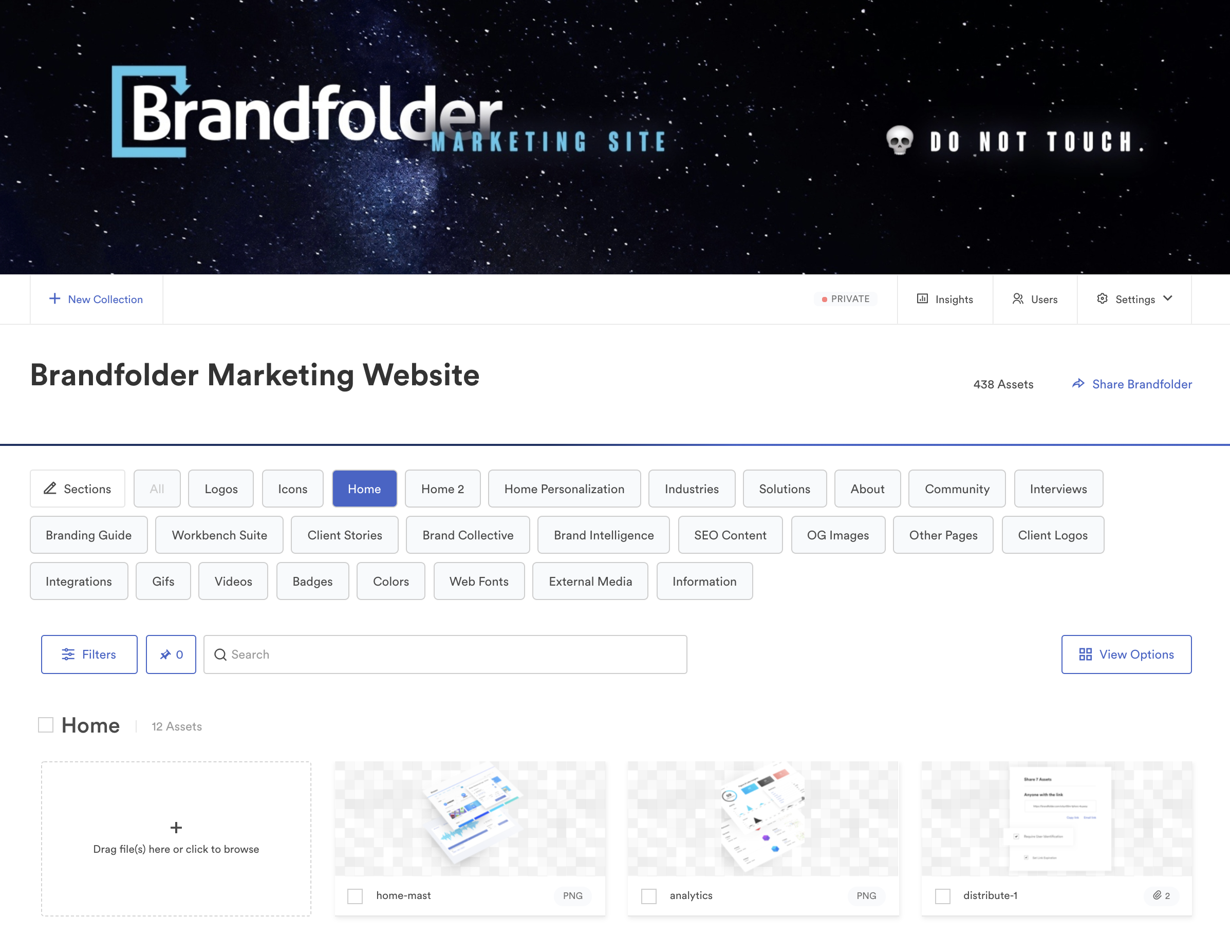 Brandfolder for marketing website