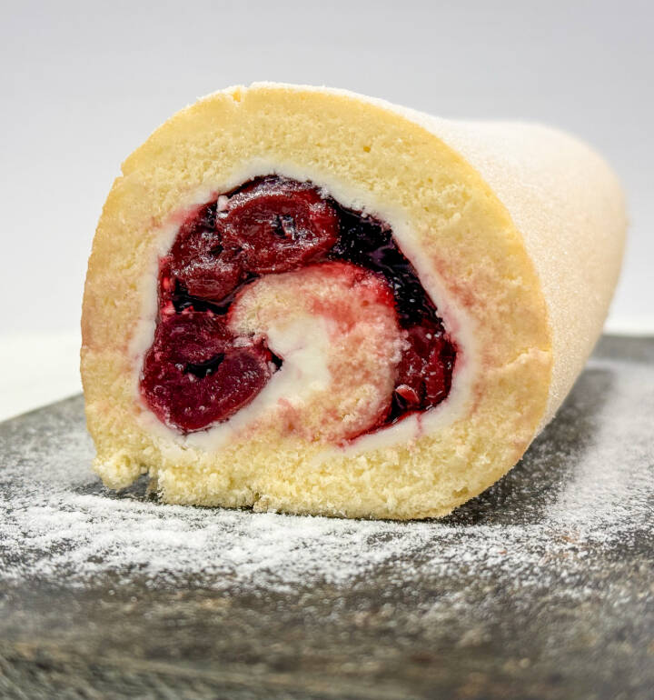 Vegan Dark Cherry Swiss Roll