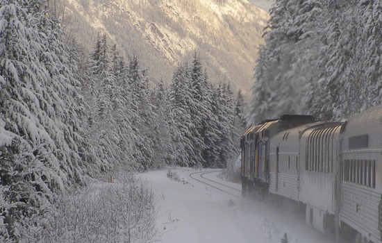 Cross Canada by train in winter.