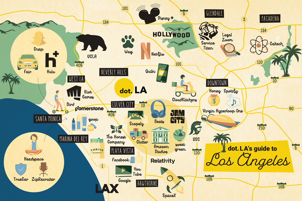 dot.LA Map of Los Angeles Startup Scene