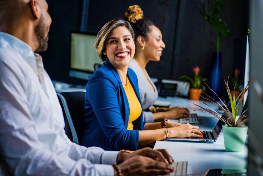 Diversity, Inclusion: woman in blue jacket