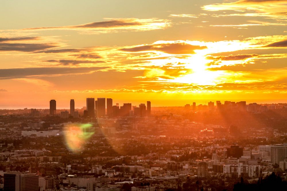 Los Angeles Skyline Sun