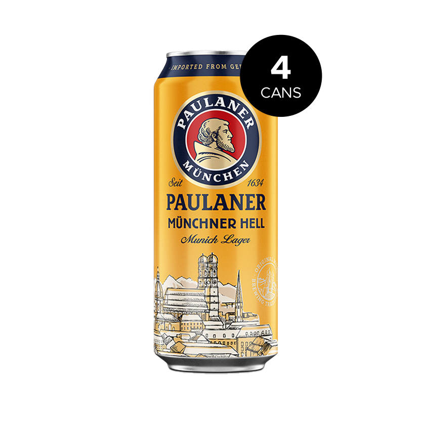 Paulaner Hell Munchner Lager (4 pack of 500ml Cans)
