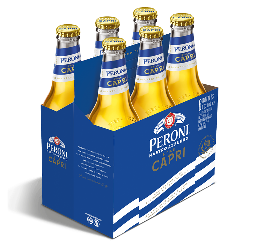 Peroni Nastro Azzurro Stile Capri (6 pack of 330ml Bottles)