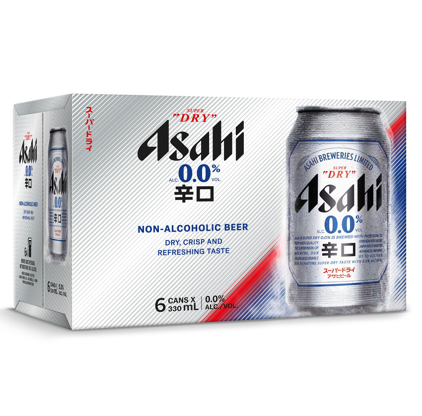 Asahi Super Dry 0.0 (6 pack of 330ml Cans)