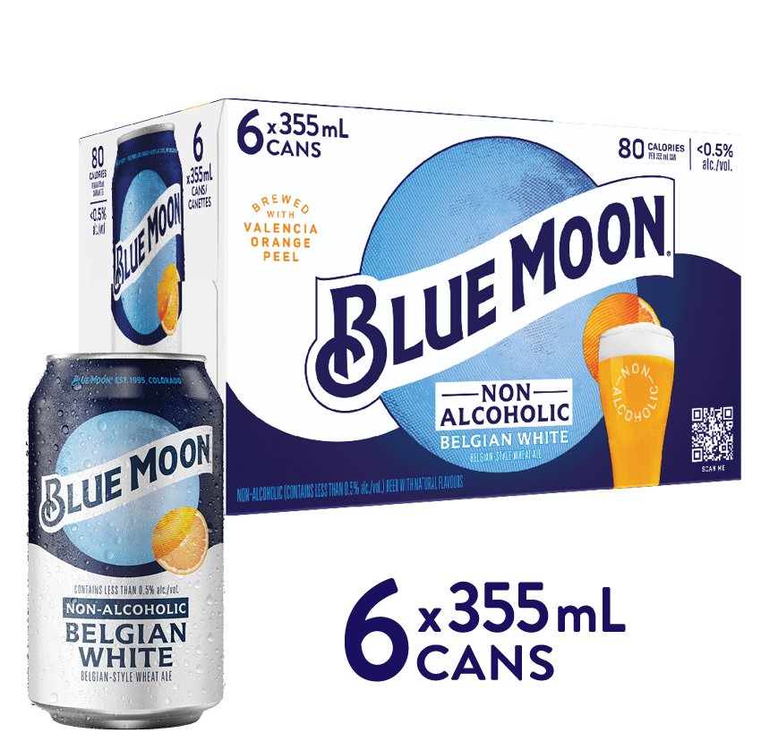 Blue Moon Belgian White Non Alcoholic (6 pack of 355ml Cans)