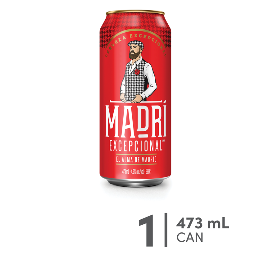 Madri Excepcional Lager (1 pack of 473ml Cans)