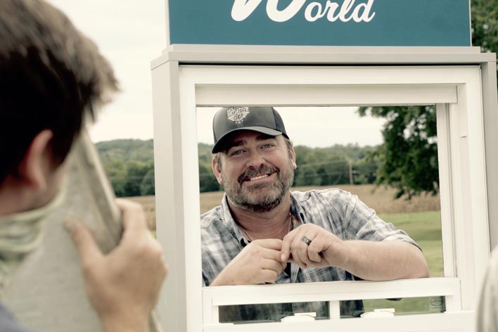 Country music singer Lee Brice with Window World