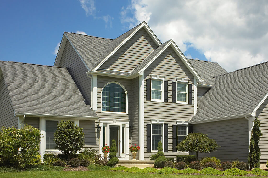 Traditional style home with gray siding