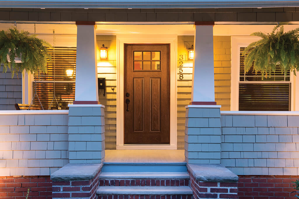 Front door with ambience lighting