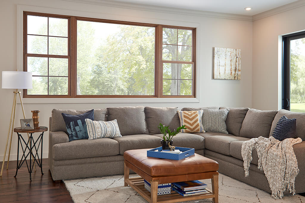 Living room with large windows