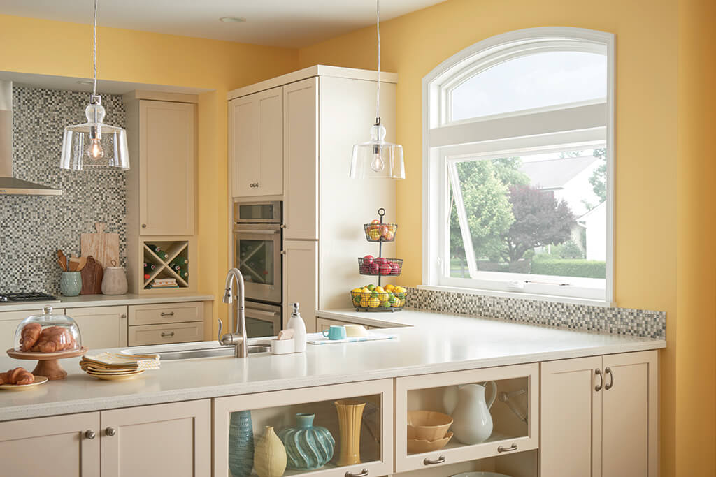 Kitchen with big windows that open