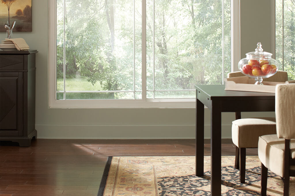 Hardwood floors in a dining room