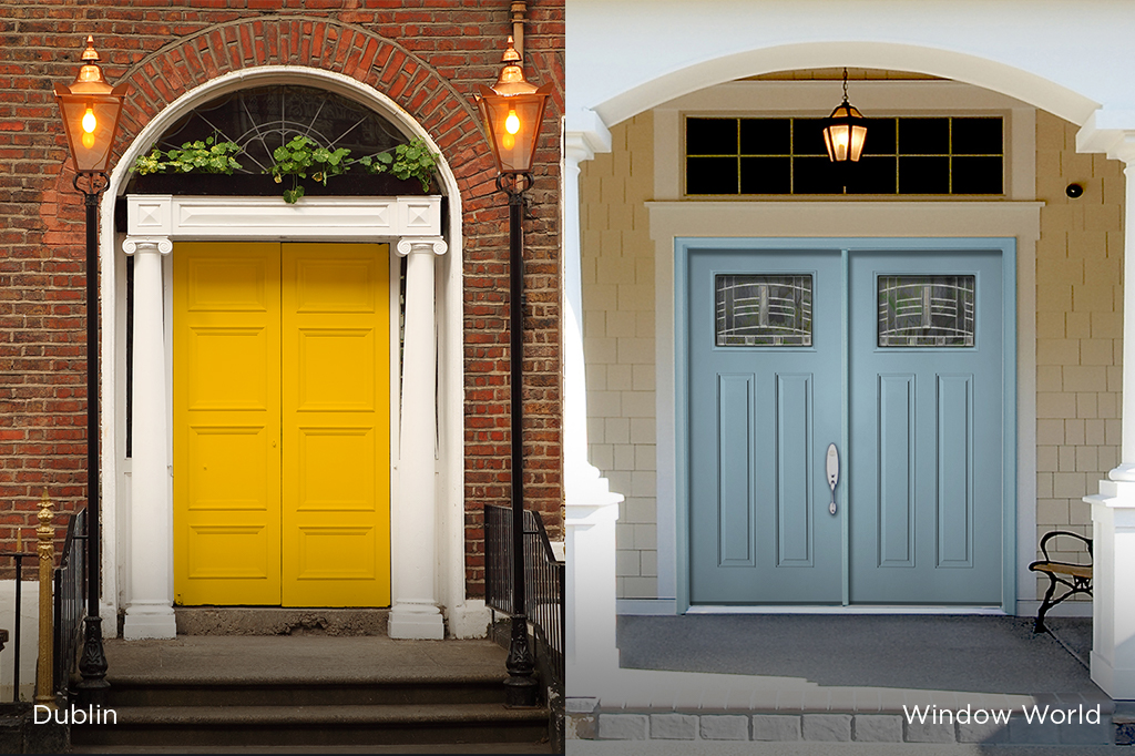 Side-by-side view of a door from Dublin and a door from Window World