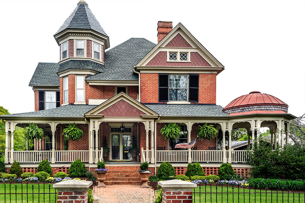 Outside view of ornate Victorian home