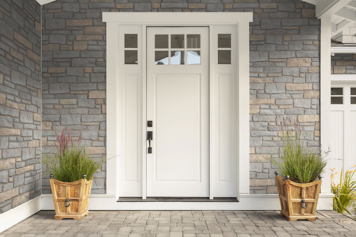 Modern white entry door