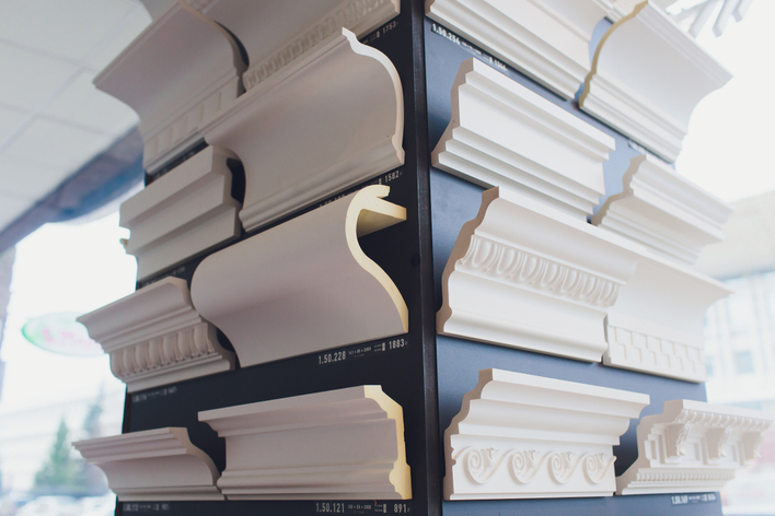 An array of crown molding samples