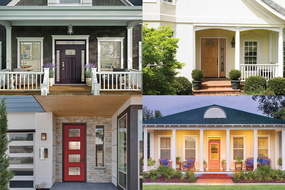 Collage of colored front doors