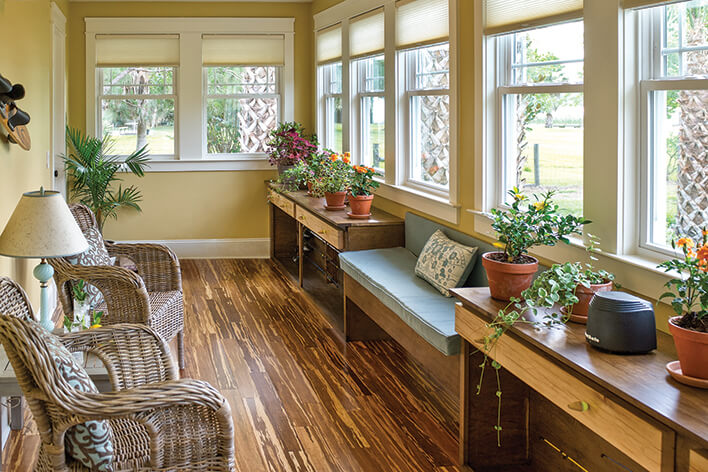 A sitting area filled with natural light