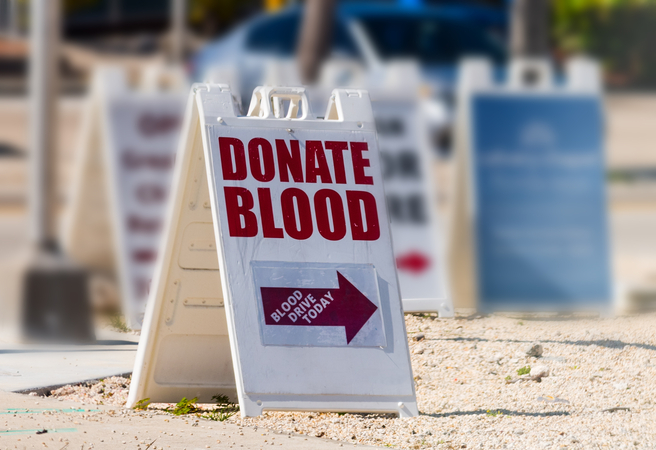 Blood Drive Donation Directional Sign Pointing Right