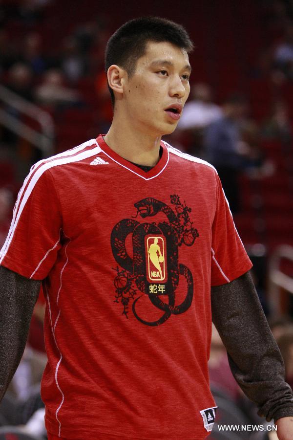 Jeremy Lin wearing NBA’s Chinese New Year warm-up