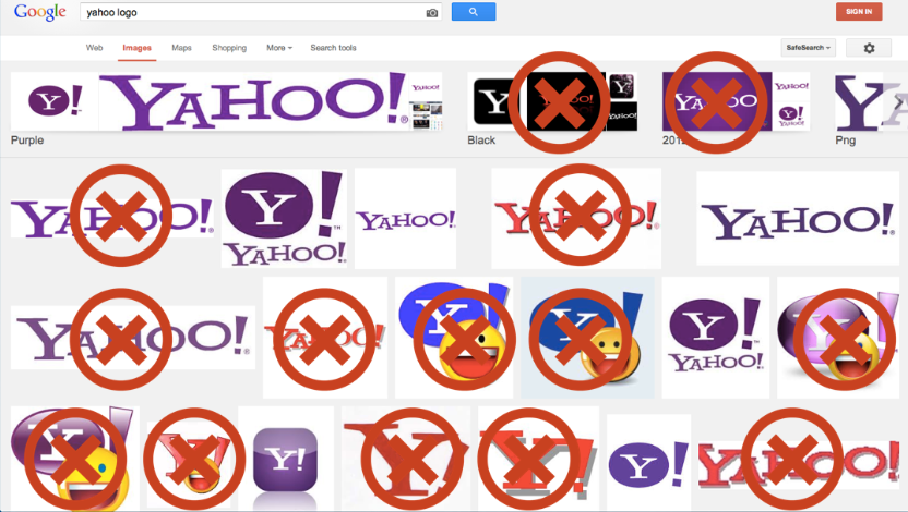 Yahoo logos