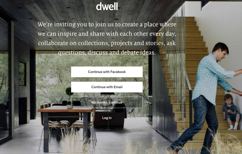 Dwell sign up
