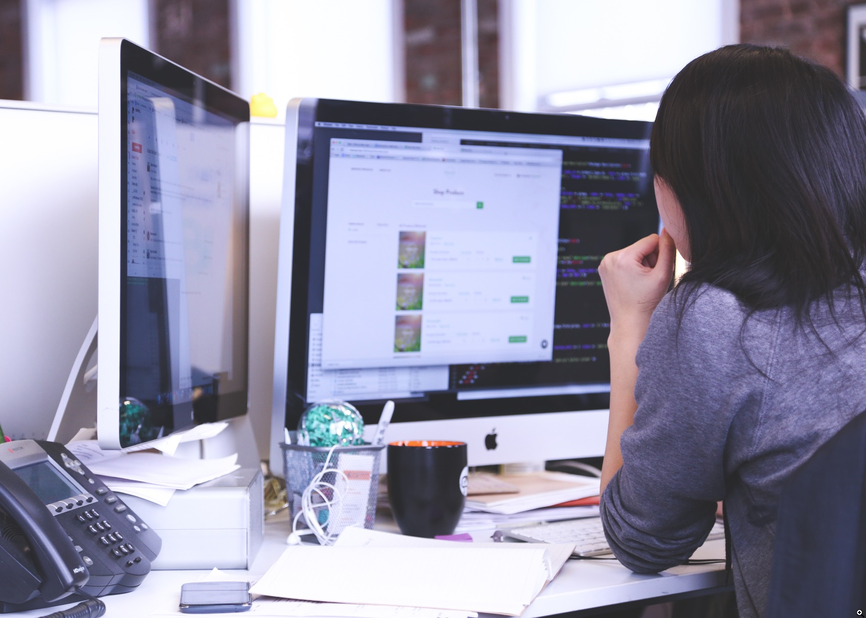 woman on computer