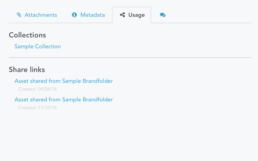 Asset usage feature in Brandfolder