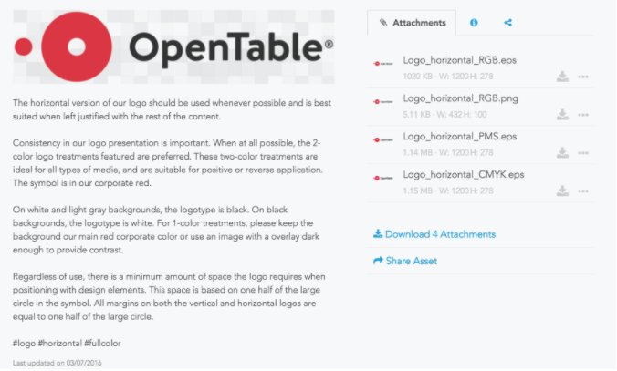 OpenTable Brandfolder example