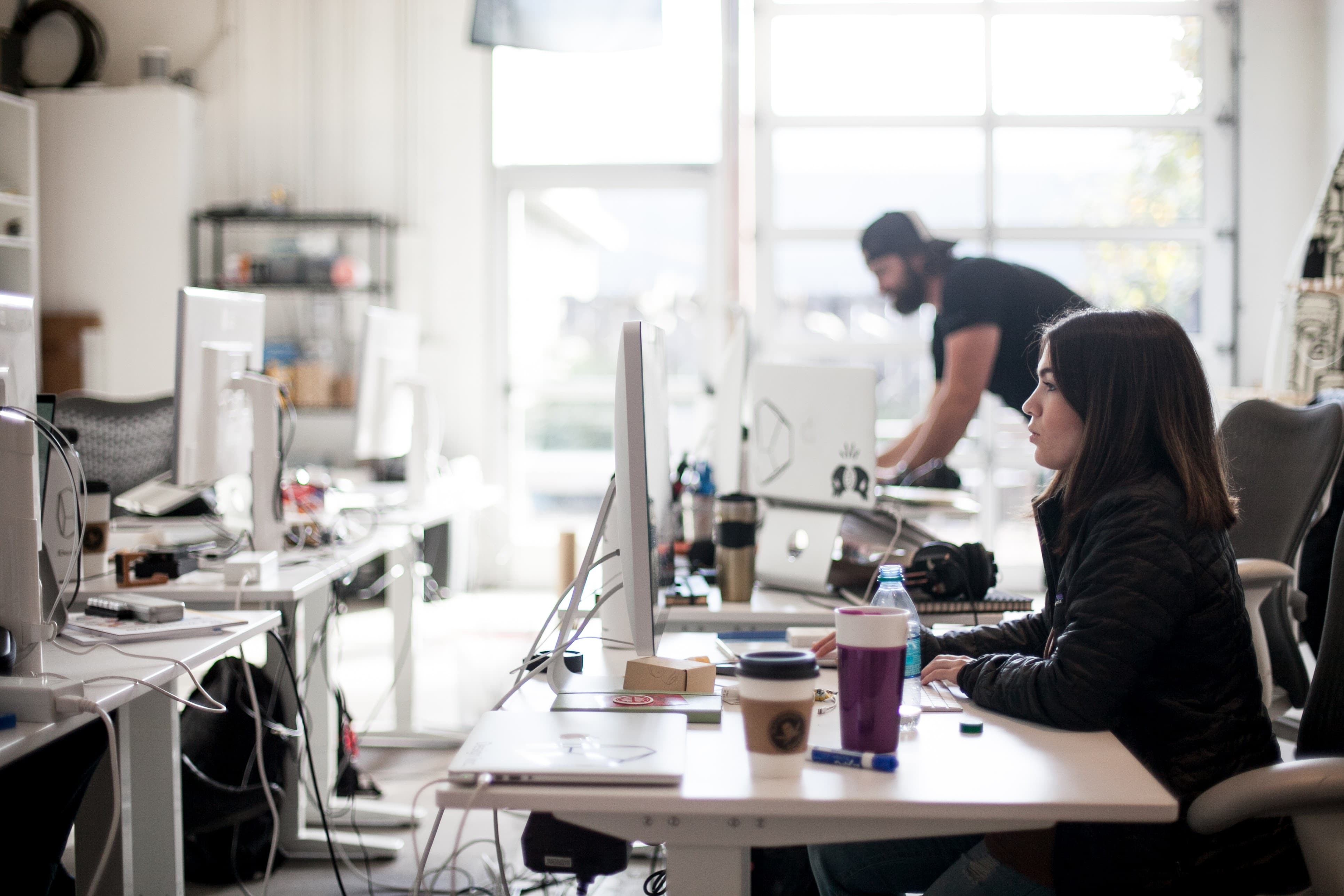 woman on computer