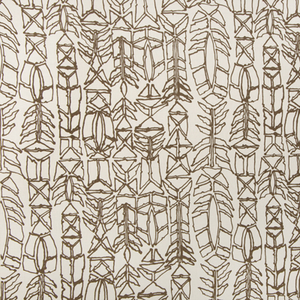 Papyrus Feathers Linen & Cotton Print - Brown