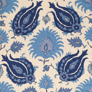 Kashmiri Linen Print - Sapphire Blue