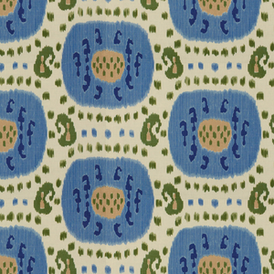 Samarkand Cotton And Linen Print - Canton Blue/Green
