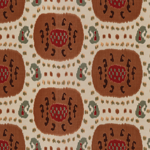 Samarkand Cotton And Linen Print - Brown On Beige