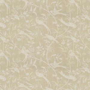 Bengali Linen Print - White On Natural
