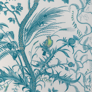 Bird And Thistle Cotton Print - Aqua