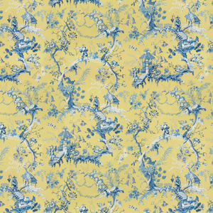 Chinese Landscape Cotton Print - Mimosa