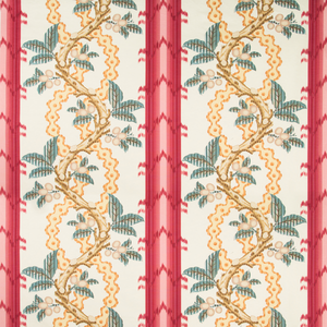 Josselin Cotton And Linen Print - Madder/Clay