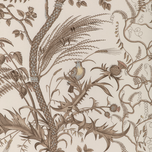 Bird And Thistle Cotton Print - Beige