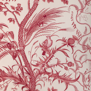 Bird And Thistle Cotton Print - Red