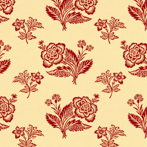 Sconset Quilted Floral - Red And Cream