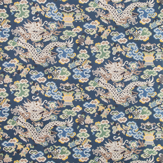 Ming Dragon Print - Lapis | Kravet